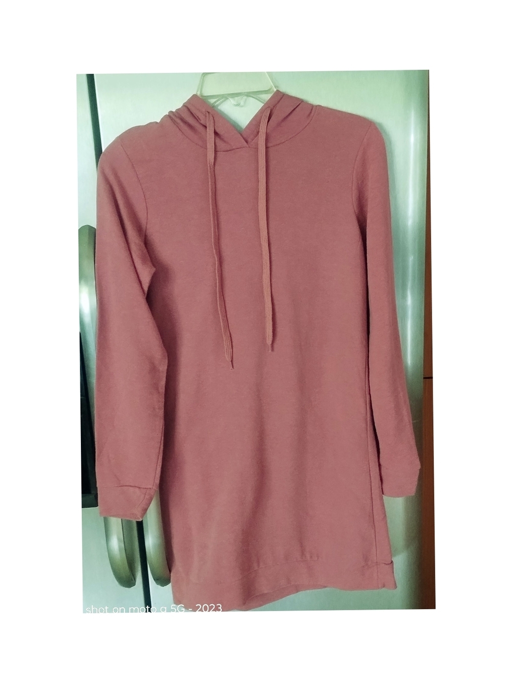 Sweatshirt  Rose Dusty-Pink Hooded Tunic Sweatshirt